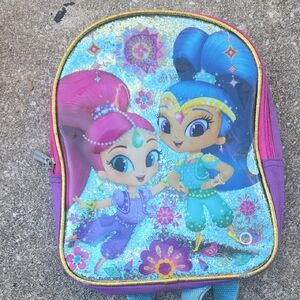 Kids Backpack with Cartoon Characters - Pink and Blue